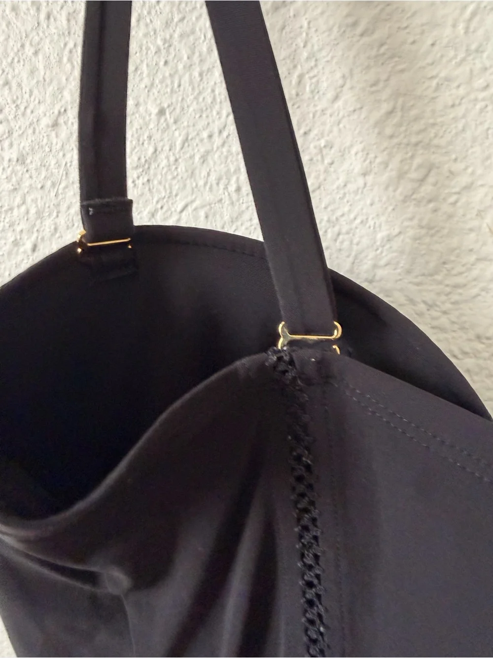 Tory Burch Black Bustier Swim Top with Ruffle Hem